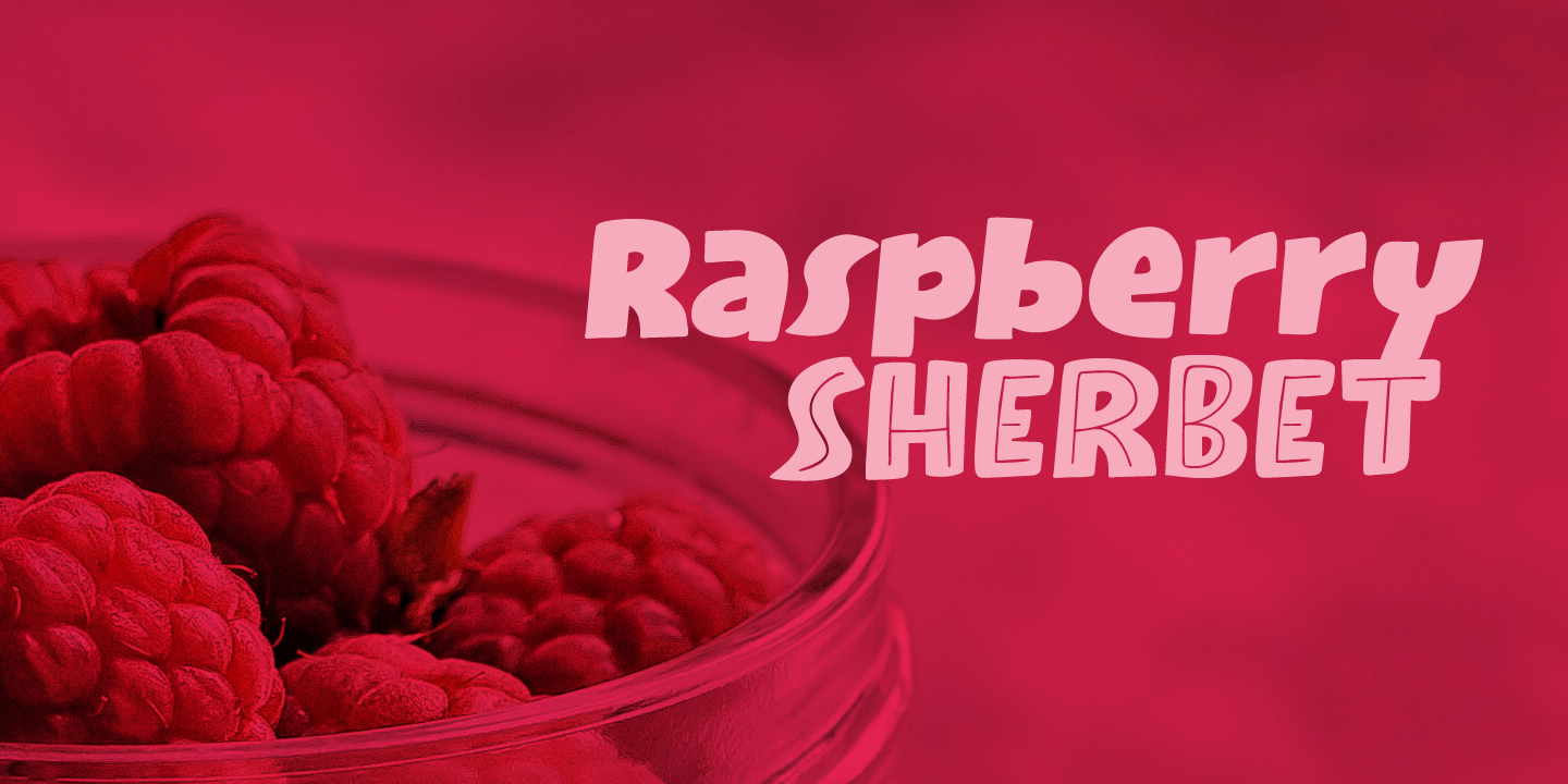 Raspberry Sherbet Inline Font preview